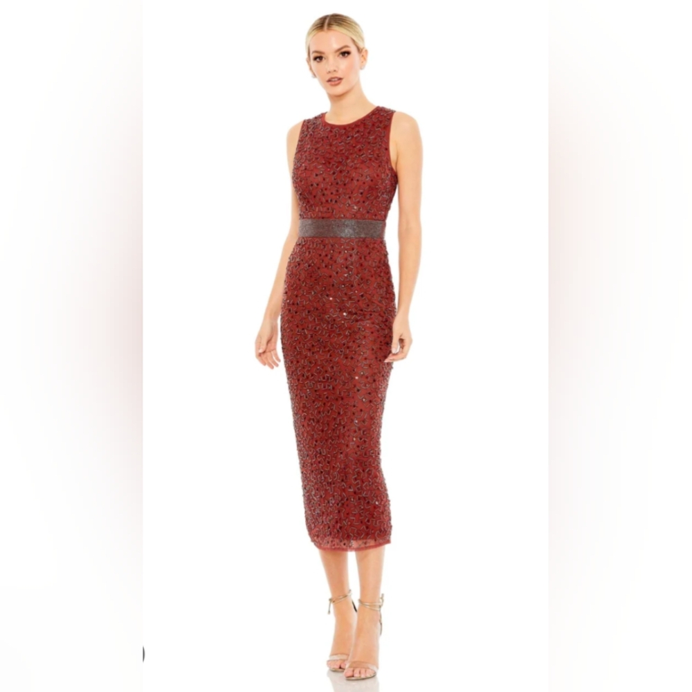 MAC DUGGAL size 12 Brick Midi Dress
